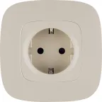 Valena ALLURE Розетка силовая 2К+З 16А 250В со шторками безвинтовые зажимы с лицевой панелью слоновая кость