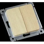 MASTER Выключатель двухклавишный скрытой установки, в рамку, сосна