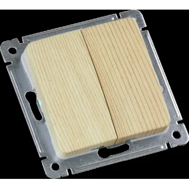 MASTER Выключатель двухклавишный скрытой установки, в рамку, сосна