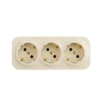 Quteo розетка тройная с заземлением с защитными шторками - 16 A - 250 В IP 20 - Слоновая кость