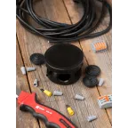 Коробка распаячная КМР-040-038 с крышкой (65х40) 4 мембранных ввода чёрная IP54