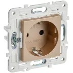 SKANDY Розетка с заземлением с защитными шторками 16А SK-R04Sa песочный IEK