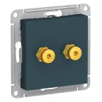 Аудиорозетка ATLASDESIGN двухместная изумруд