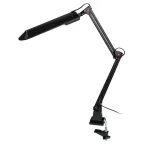 Светильник настольный с лампой PL на струбцине черный NL-201-G23-11W-BK