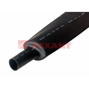 Термоусаживаемая трубка 40,0 20,0 мм, черная, упаковка 10 шт. по 1 м, REXANT
