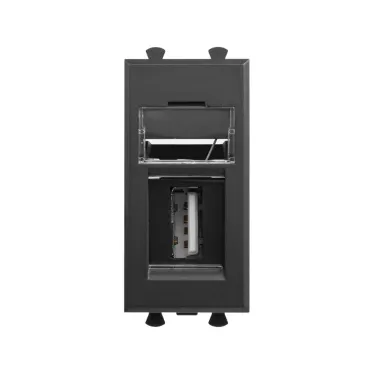 Avanti USB 2.0 розетка модульная, тип А-А, , Черный матовый, 1 модуль