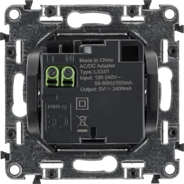 Зарядное устройство Valena ALLURE два USB-разъема 240В/5В 1500мА лицевая панель белое