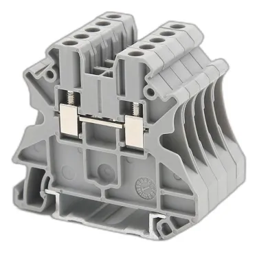 Клемма проходная, винтовой зажим, 2 точки подключения, 2.5 кв.мм, серая