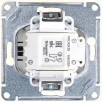 GLOSSA Выключатель двухклавишный с подсветкой схема 5а антрацит в рамку