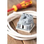 Розетка 45х45 (2 модуля), с заземлением, белая, пря мая