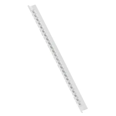 Планка маркировочная 2.3мм буквы (G) черная/белая Memocab 240шт