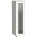 Шкаф LINEA E 42U 600х800мм двери 2шт стеклянная и металлическая. серый