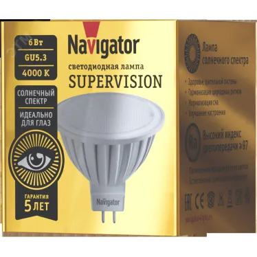 Лампа светодиодная NLL-MR16-6-230-4K-GU5.3-FR-SV | 80552 |  Navigator