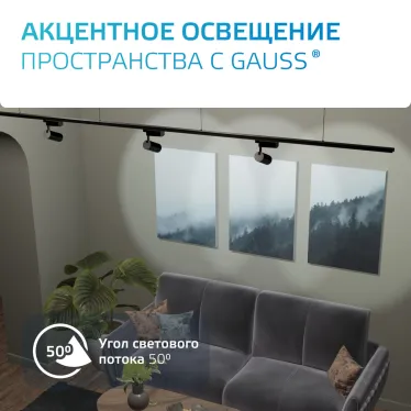 Светильник светодиодный трековый цилиндр 8W 600lm 4000K 180-220V IP20 59*164мм белый линза 50º | TR089 | Gauss