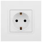Розетка 2P+E Schuko со шторками, 16А-250В, Эра Elegance, белый, 14-2102-01
