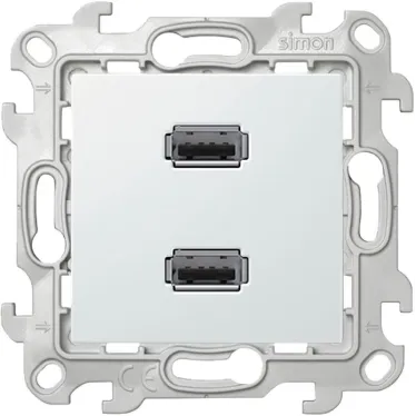 Коннектор 2хUSB, белый