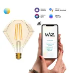 Лампа светодиодная филаментная Smart Home DIM+CCT E27 Diamond Golden 6,5 Вт 2000-5500 К 1/40 | 1370112 | Gauss