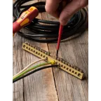 Шина PEN ноль-земля 8х12мм 20 отверстий латунь крепеж по центру PROxima