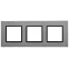 Рамка на 3 поста, металл, Эра Elegance, титан+антр, 14-5203-42
