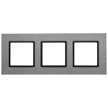Рамка на 3 поста, металл, Эра Elegance, титан+антр, 14-5203-42