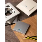 Валенсия лицевая панель выключателя 1-кл. с индикатором 10А сталь