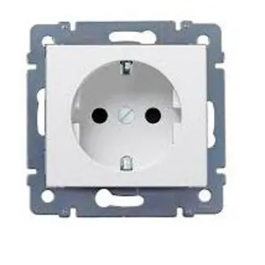 Cariva Розетка с заземлением 2К+З слоновая кость немецкий стандарт