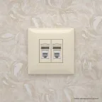 Avanti Розетка телефонная в стену двойная, ''Ванильная дымка''