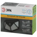 Фасадный светильник с датч. движ. и 4-мя плоск. освещ., на солн. бат.100 LED,300 lm ERAFS100-04
