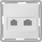 W59 Розетка двойная компьютерная скрытая в рамку белая