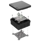 Коробка огнестойкая для о/п двухкомпонентная 60-0303-9005-FR2.5-4 Е15-Е120 100х100х40 RAL9005 Промрукав (17 шт/уп)