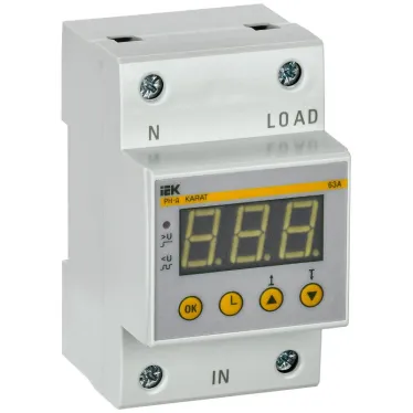 Реле напряжения РН-д 1-ф. 54мм 63А