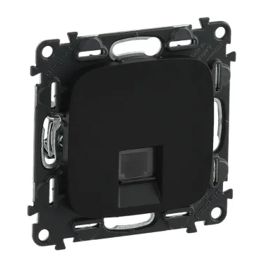 Valena ALLURE Розетка телефонная RJ11 с лицевой панелью антрацит