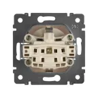 VALENA Розетка с заземлением со шторками в рамку слоновая кость