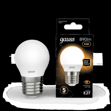 Лампа светодиодная LED 9.5 Вт 890 лм 3000К шар P45 теплый E27 AC 220В Black Gauss