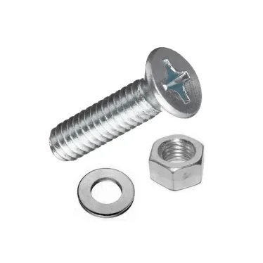 Винт DIN965 М5х20 потайная головка оцинкованный + гайка + шайба (12 шт)