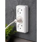 Розетка Рим 3-местная 10А без заземления белая