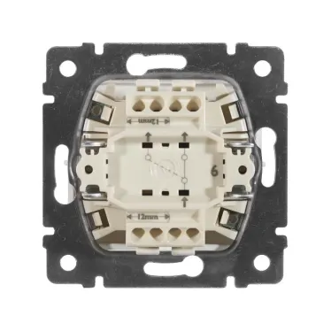 VALENA Переключатель одноклавишный на 2 направления в рамку алюминий