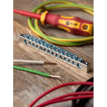 Шина PEN 'ноль-земля' (6x9мм) 14 отв. цинк креп еж по краям '