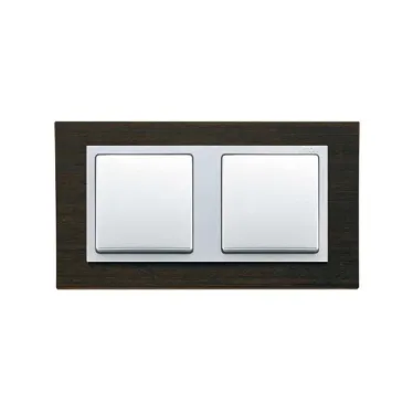 Рамка на 4 поста, S82N, венге - алюминий (дерево)