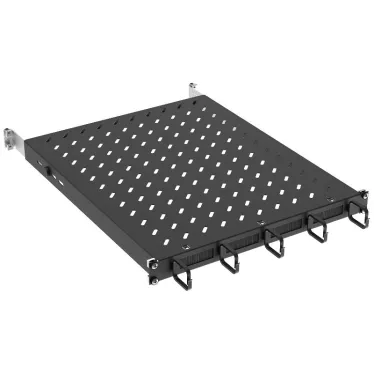 Полка стационарная ITK by ZPAS 19'' 1U с кабельным органайзером и щеточным вводом нагрузка до 120кг 750мм черная