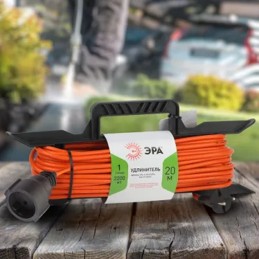 Удлинитель силовой на рамке без заземления 1 розетка 20м ПВС 2х1мм2 UFx-1-2x1.0-20m ЭРА