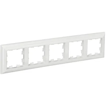 BRITE Рамка 5 постов РУ-5-Бр белый/белый IEK
