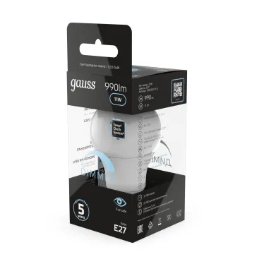 Лампа светодиодная LED 11Вт E27 220В 4100К A60, диммируемая | 102502211-D | Gauss