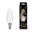 Лампа светодиодная Filament Свеча 9W 590lm 3000К Е14 milky диммируемая LED 1/10/50 | 103201109-D | Gauss