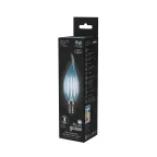 Лампа светодиодная LED Filament Свеча на ветру E14 9W 710lm 4100K | 104801209 | Gauss