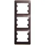 GLOSSA Рамка 3 поста вертикальная шоколад
