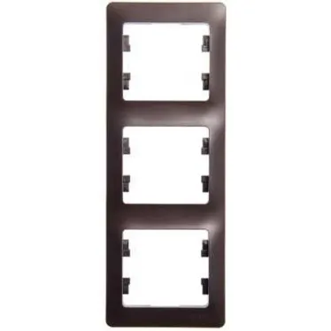 GLOSSA Рамка 3 поста вертикальная шоколад