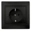 Розетка Intro Plano 1-202-05 с заземлением 2P+E Schuko, 16А-250В, IP20, СУ, антрацит