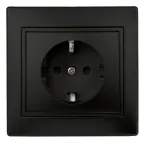 Розетка Intro Plano 1-202-05 с заземлением 2P+E Schuko, 16А-250В, IP20, СУ, антрацит