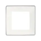 Рамка 1 пост белый основание алюминий